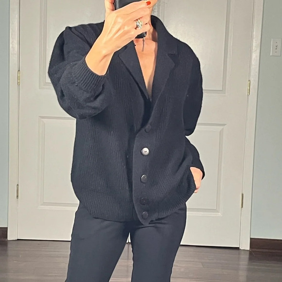 Richard and Company Vintage puff sleeves lambswool blend cardigan size M - Picture 1 of 10